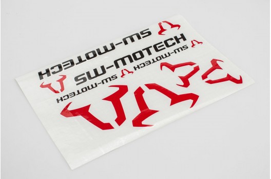 SW-Motech Logo And Bull Sticker Set - Black and Red WER.GIV.016.10001